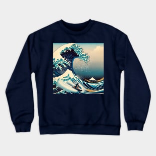 Kanagawa wave - Funny Jetski Meme Crewneck Sweatshirt